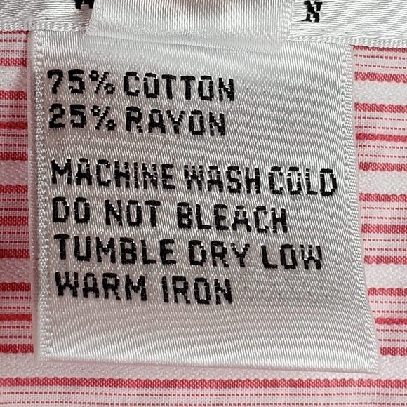 Talbots Women's Plus 1X Pink Striped Long Sleeve Button Up Shirt Collared - Picture 8 of 8